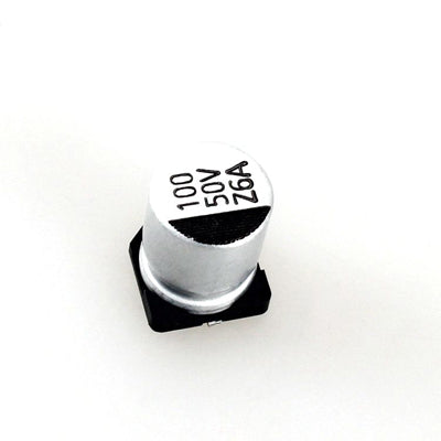Aluminum Electrolytic Capacitors SMD type ZV series 100μF 50V size=8x10.5mm